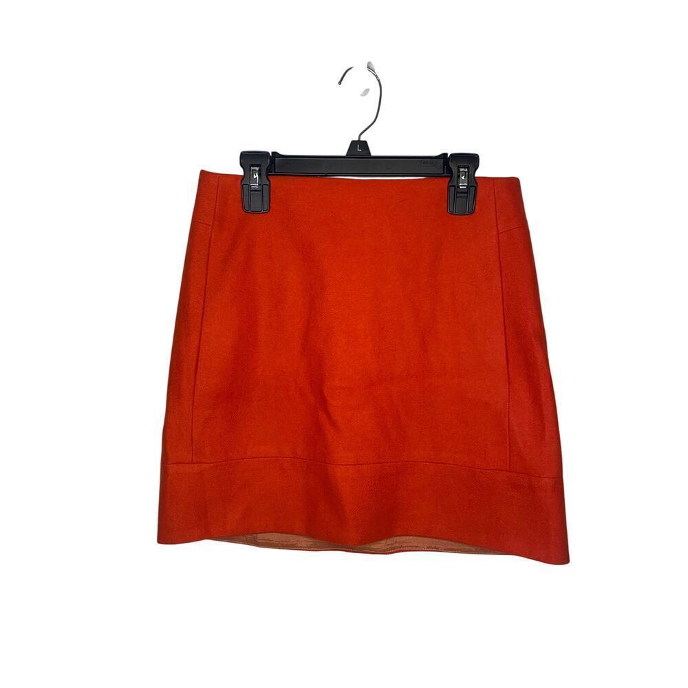 J Crew Pencil Skirt Womens Size 2 Burnt Orange Wool Blend Preppy Academia Pocket